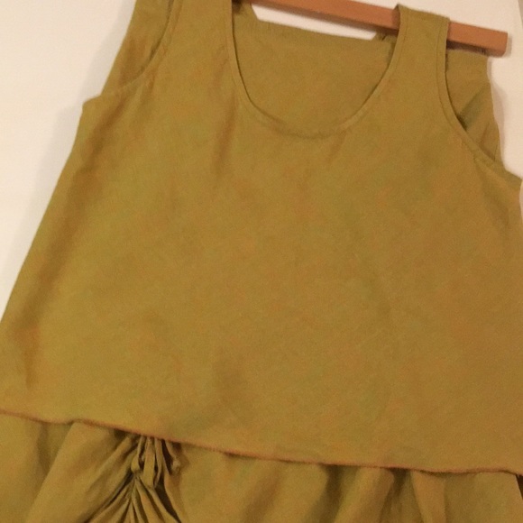 Linen Set Yellow Crop Top Maxi Skirt S Quirk - Picture 4 of 6